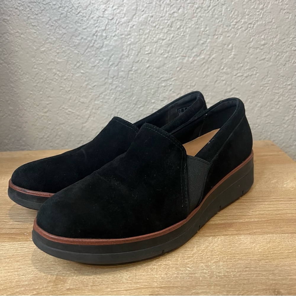 Collection By Clarks Sharon Dolly Loafer Womens 8 Black Brown Suede Upper